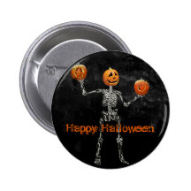 Skeleton and  Jack O' Lanterns Pin