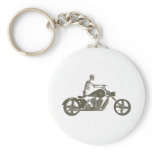 Skeleton Biker / Bike Rider: Halftone Style: Keychain