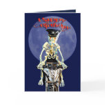 Skeleton biker birthday card