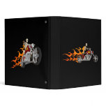 Skeleton Biker & Flames: Custom Binder