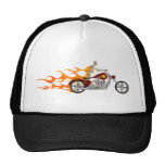 Skeleton Biker & Flames: Trucker Hat
