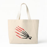 skeleton bone hand bloody scratches tote bags