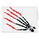 skeleton bone hand bloody scratches greeting card