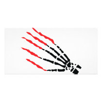 skeleton bone hand bloody scratches photo cards