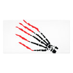skeleton bone hand bloody scratches photo card template