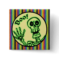Skeleton Boo Halloween Pin