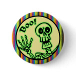 Skeleton Boo Halloween Button