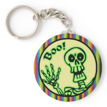Skeleton Boo Halloween Keychain