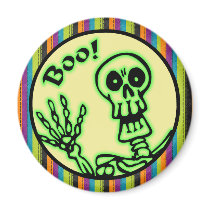 Skeleton Boo Halloween Refrigerator Magnets