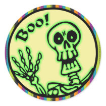 Skeleton Boo Halloween Stickers