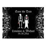 Skeleton Bride & Groom Save the Date Postcards