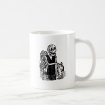 "Skeleton carrying Fish" circa early 1900's Mugs