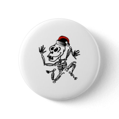 Skeleton Christmas buttons