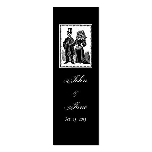 Skeleton Couple - Favor Tag #1 (Customize) Business Card Templates (front side)