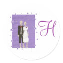 Skeleton Couple Monogram Wedding Seals sticker
