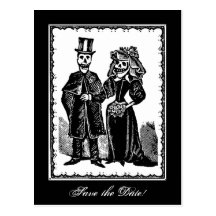 Skeleton Couple (Save The Date) - Postcard