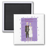 Skeleton Couple Save the date Wedding Magnets