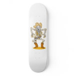 Skeleton cowboy ready to draw gun custom skate board