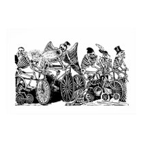 Skeleton Cyclists by José Guadalupe Posada Posters