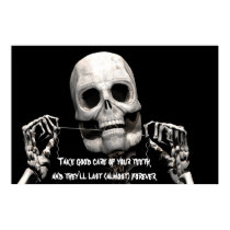 Skeleton flossing posters