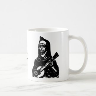 Skeleton Guitar Player Custom Name Mug