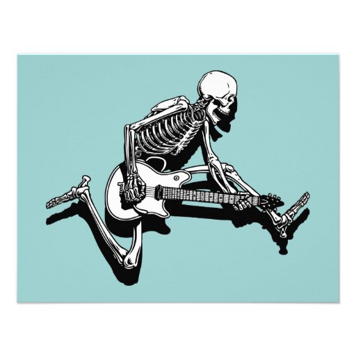 Skeleton Guitarist Jump Personalized Invitation