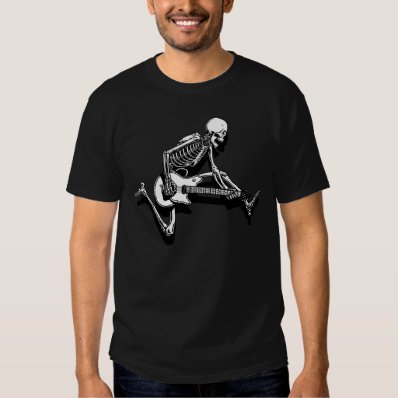 Skeleton Guitarist Jump T Shirts