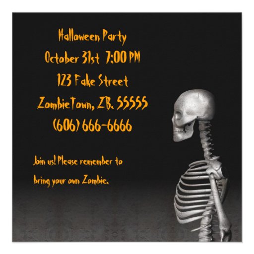 Skeleton - Halloween Party Invitation
