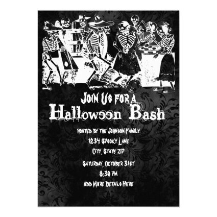 Skeleton Halloween Party Invitations