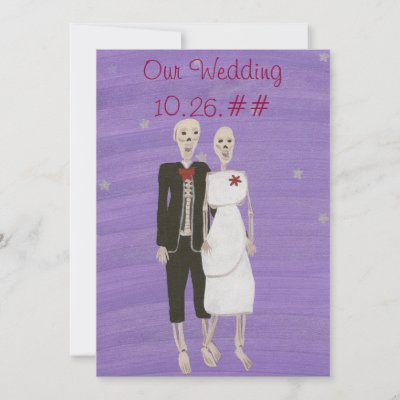Printed Wedding Invitations on Skeleton Halloween Wedding Invitations  Custom From Zazzle Com