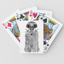 skeleton head phones double swallow eight ball deck of cards