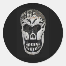 Skeleton Head Skull Round Sticker
