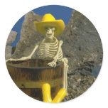 Skeleton Humor Round Sticker