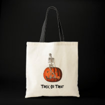 Skeleton Jack O Lantern Halloween Funny Tote Bag