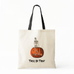 Skeleton Jack O Lantern Halloween Funny Tote Bag