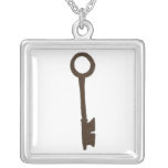 Skeleton Key in Slihouette Personalized Necklace