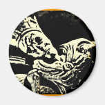 SKELETON KING "LIVE FREE, DIE FREE" GOLD BLACK REFRIGERATOR MAGNET