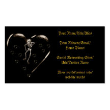 Skeleton Love Hearts Business Card Template