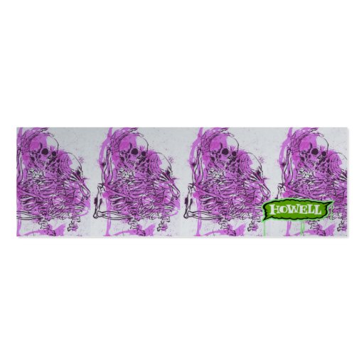 SKELETON LOVE purple Business Card Templates (back side)