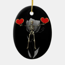 Skeleton Love Valentine Christmas Tree Ornament