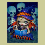 Skeleton Magic ART PRINT Halloween Witch fairy