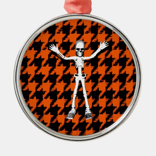 skeleton on halloween houndstooth christmas ornament zazzle skeleton on halloween houndstooth christmas ornament zazzle