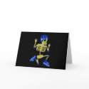 Skeleton on Rollerblades Halloween Card card