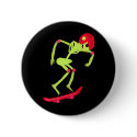 Skeleton on Skateboard Halloween button
