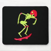 Skeleton on Skateboard Halloween Mousepad