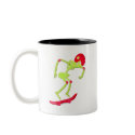 Skeleton on Skateboard Halloween mug from lesruba designs
