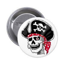 Skeleton Pirate Button