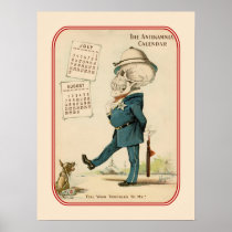 Skeleton Policeman & Dog - Antikamnia Posters