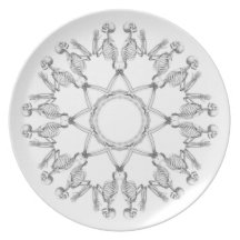 Skeleton Prayer Wheel halloween plate