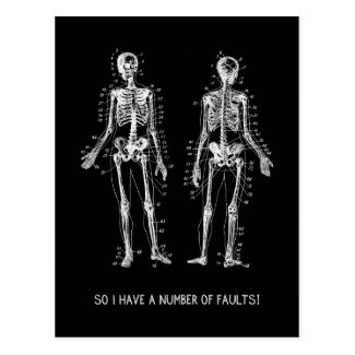 Skeleton Questions for Halloween Post Cards
